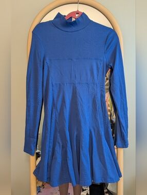 Daily Practice Long-Sleeve Mock Neck Fit & Flare Dress